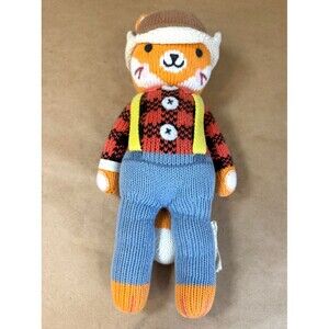 Cuddle + Kind WYATT THE FOX Knit Plush Doll Little 13" Lumberjack Fair Trade